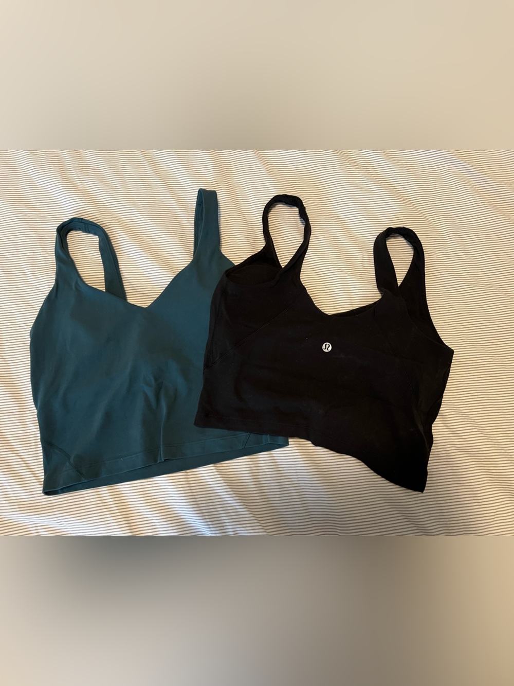 2 Lululemon Align Tank Tops in Teal and Black - size 6